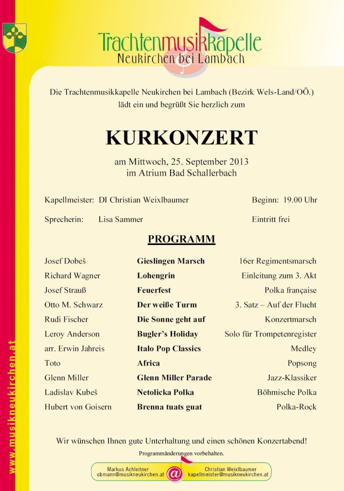 Kurkonzert 2013 Bad Schallerbach