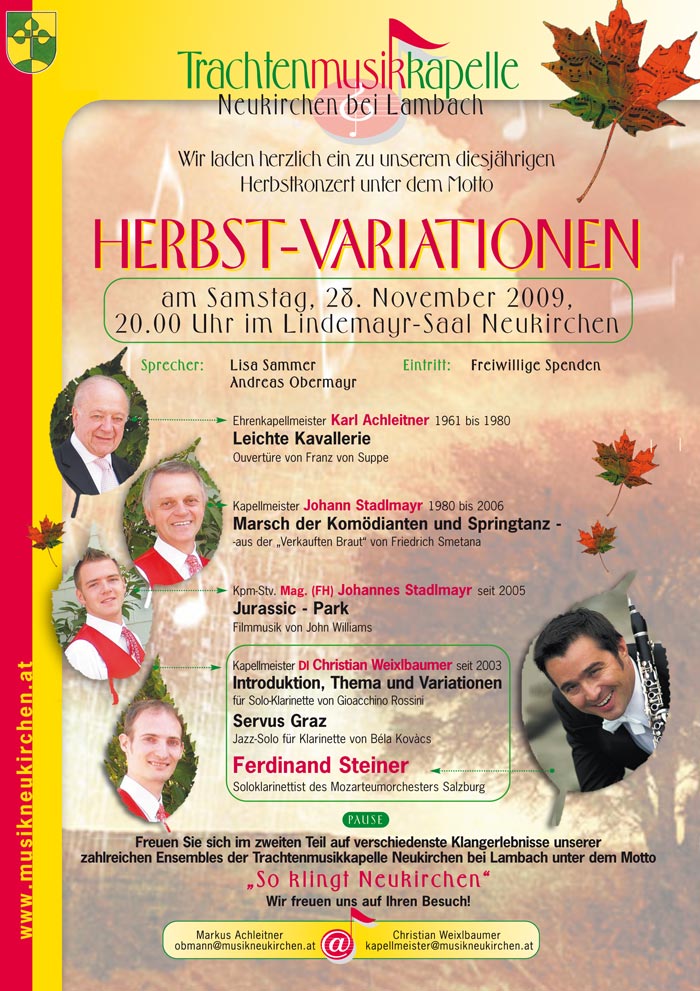 Herbstkonzert 2009 - 'Herbstvariationen'