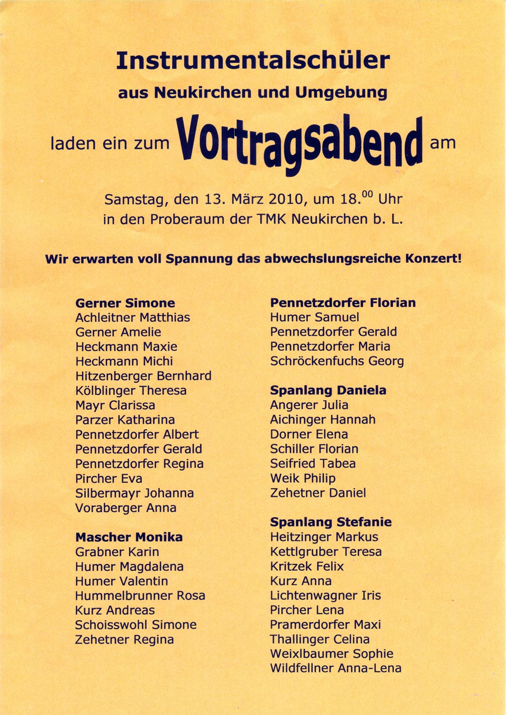 Vortragsabend im Musikheim 2010