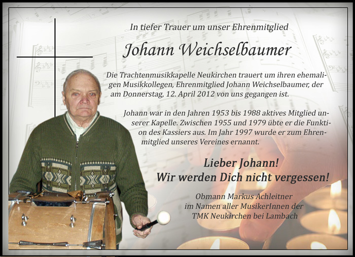 Im Gedenken an Johann Weichselbaumer