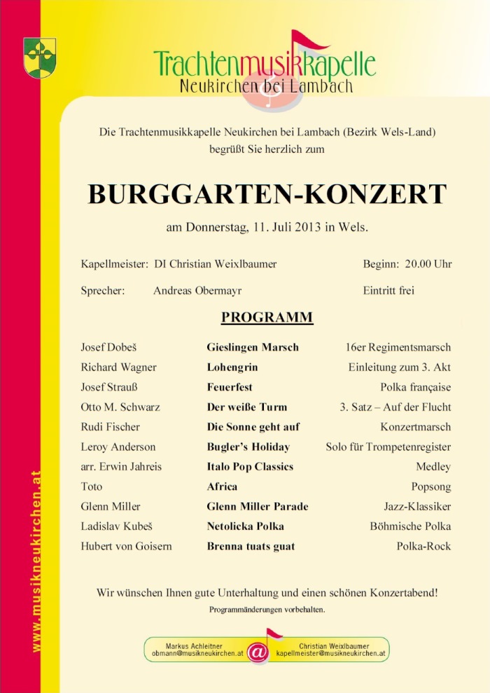 Burggartenkonzert Wels 2013