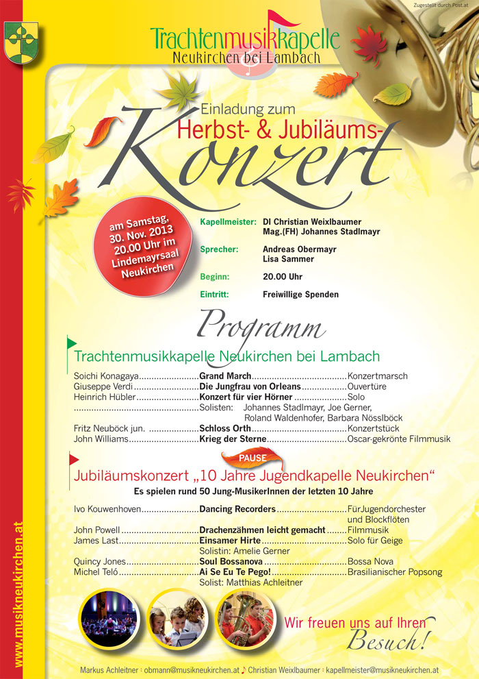 Programm Herbstkonzert 2013