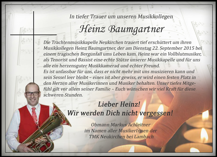 Wir trauern um Heinz Baumgartner
