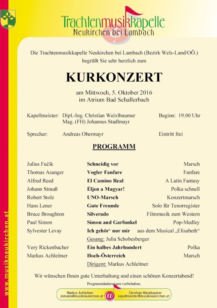Kurkonzert Bad Schallerbach 2016
