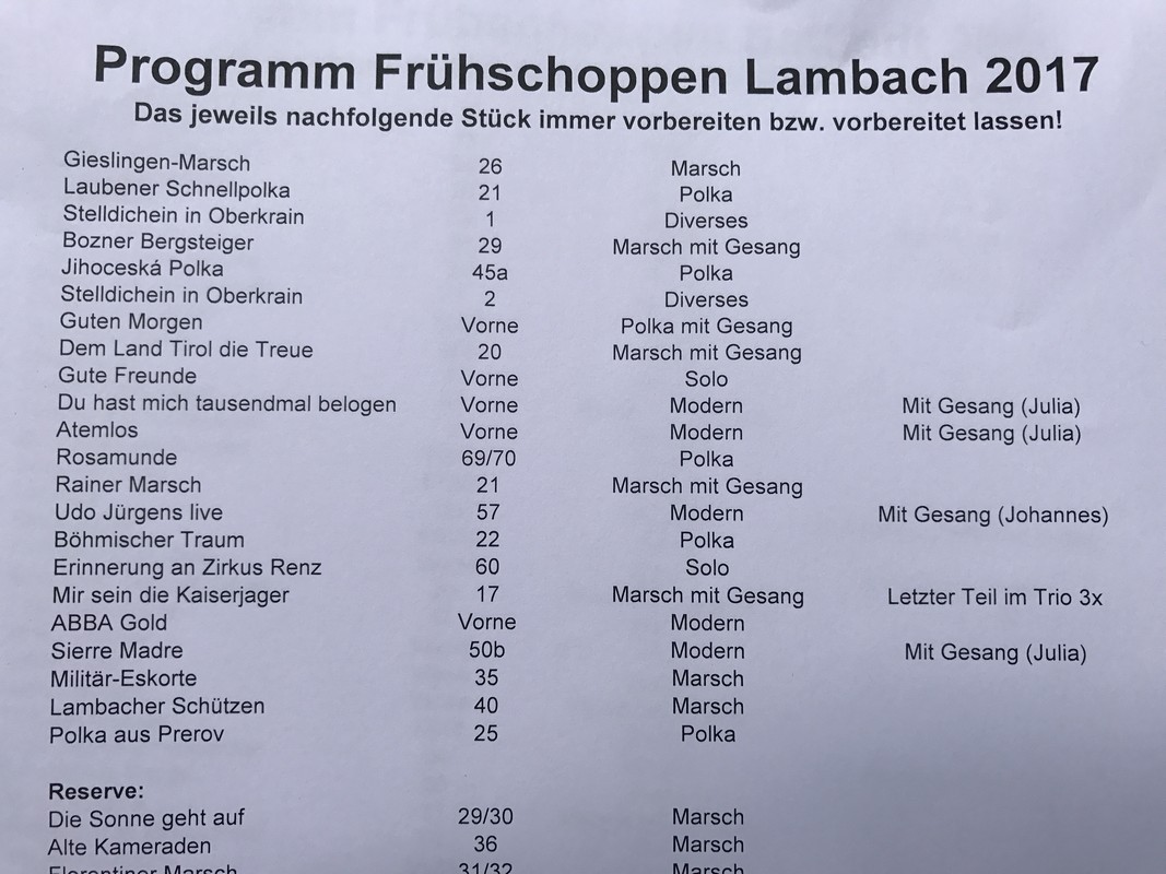 Frühschoppen Bezirksaltenheim Lambach 2017