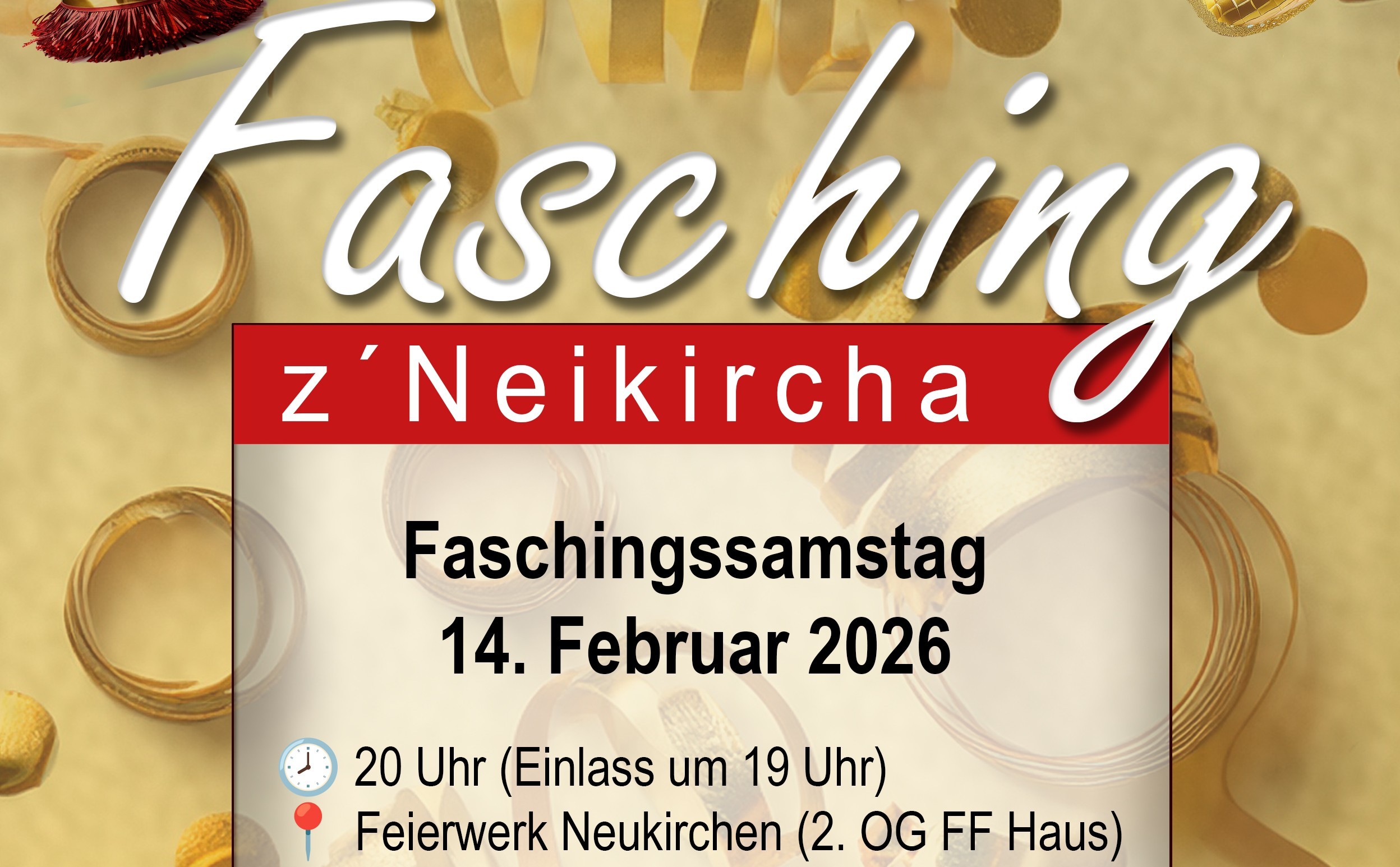 Einladung Fasching z'Neikircha 2026
