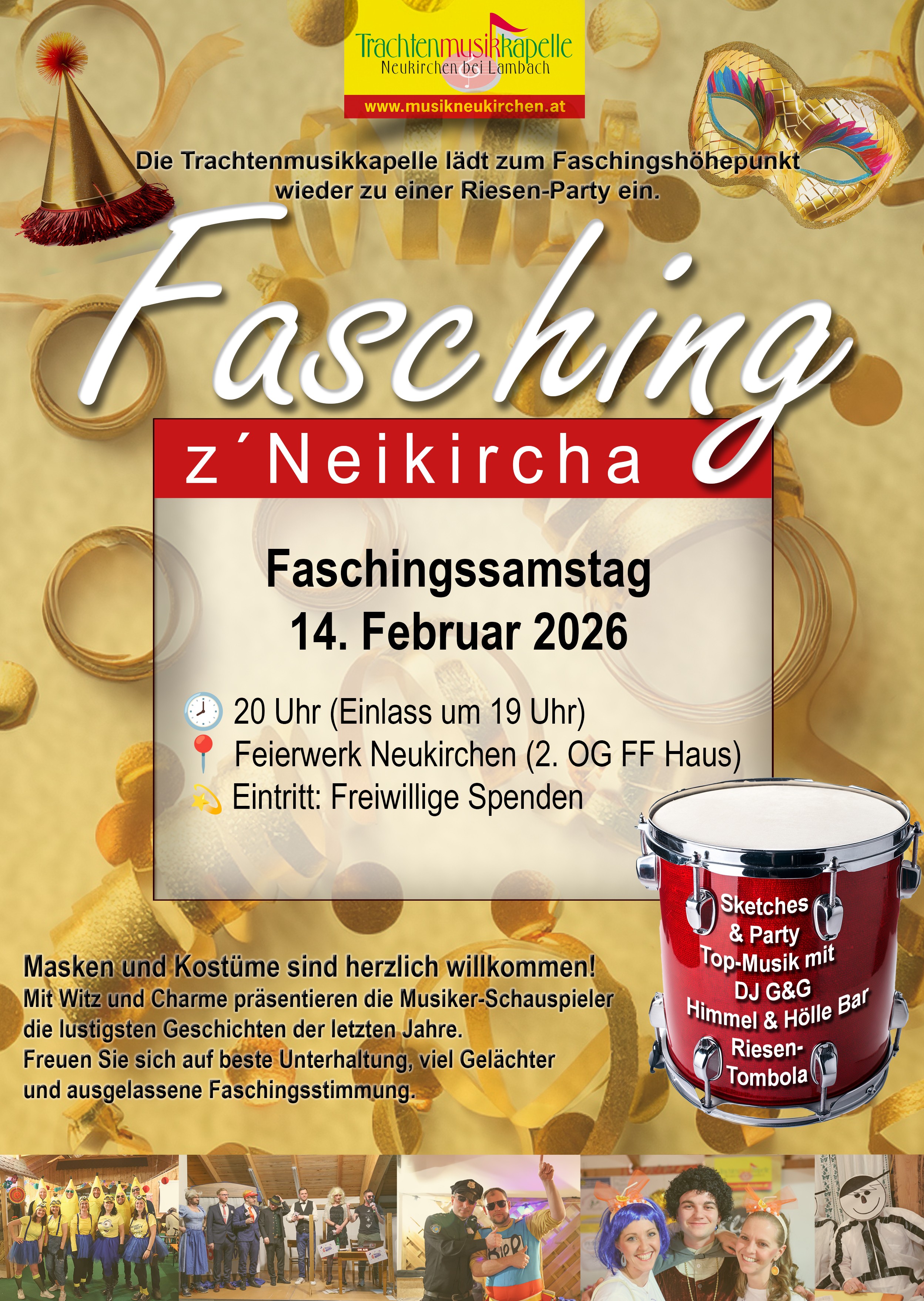 Einladung Fasching z'Neikircha 2026
