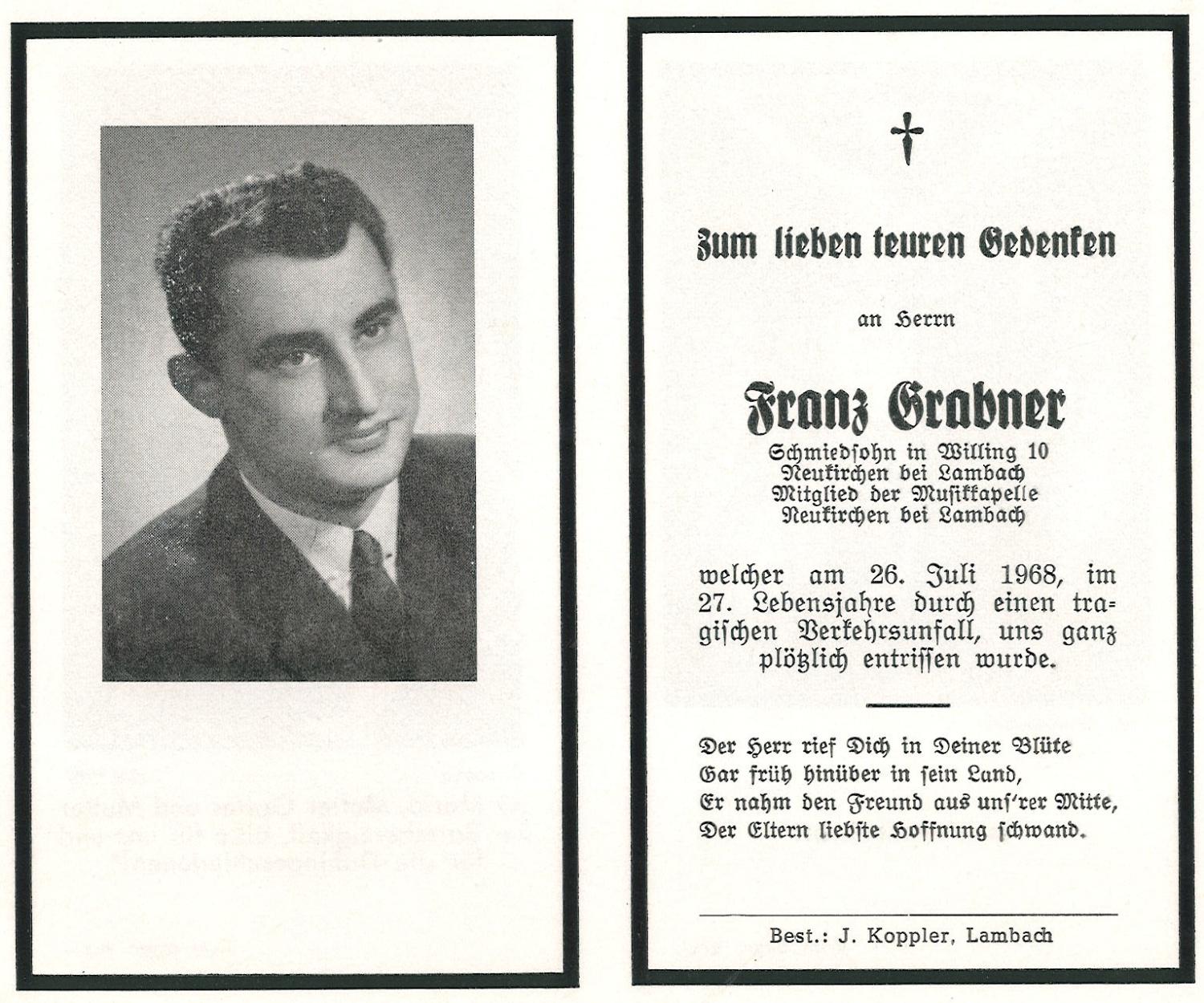 Begräbnis Franz Grabner
