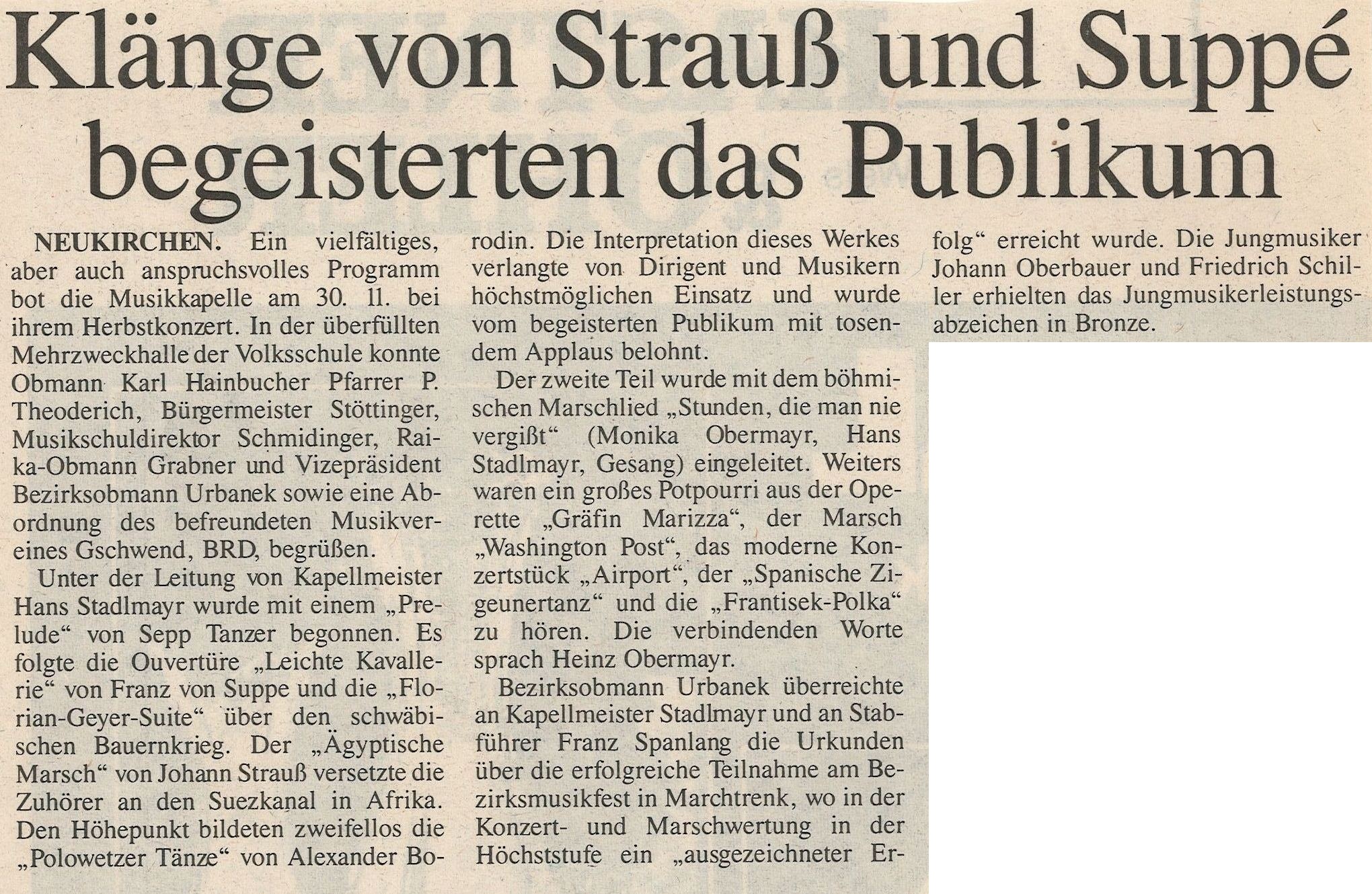 Herbstkonzert 1986