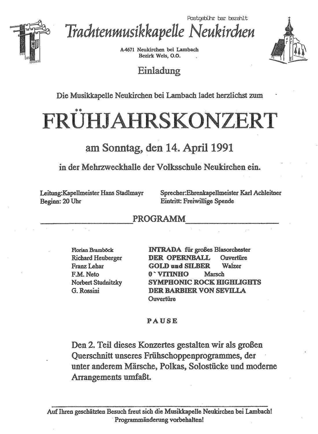 Frühjahrskonzert 1991