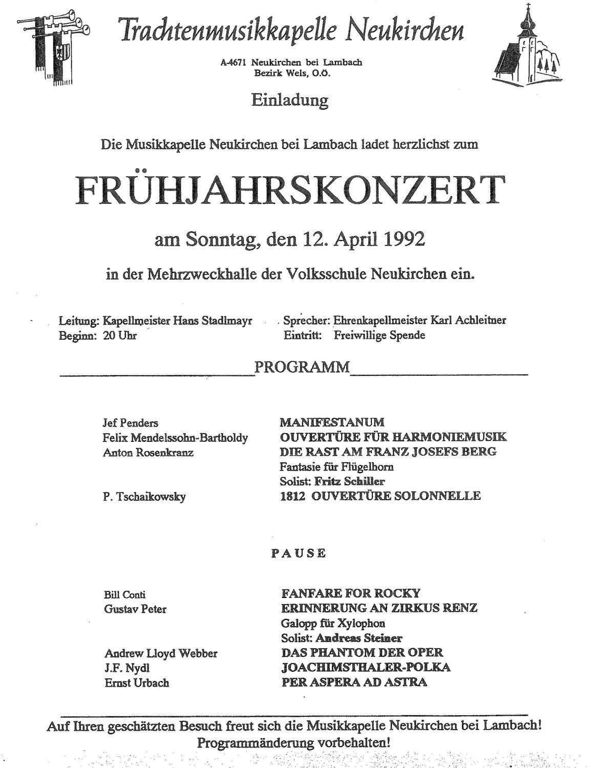 Frühjahrskonzert 1992