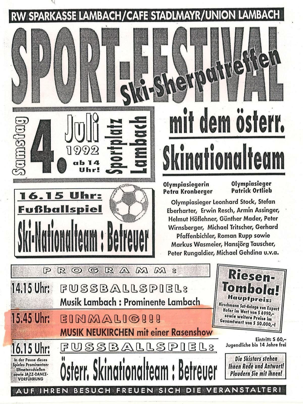 Rasenshow am Sportplatz Lambach 1992