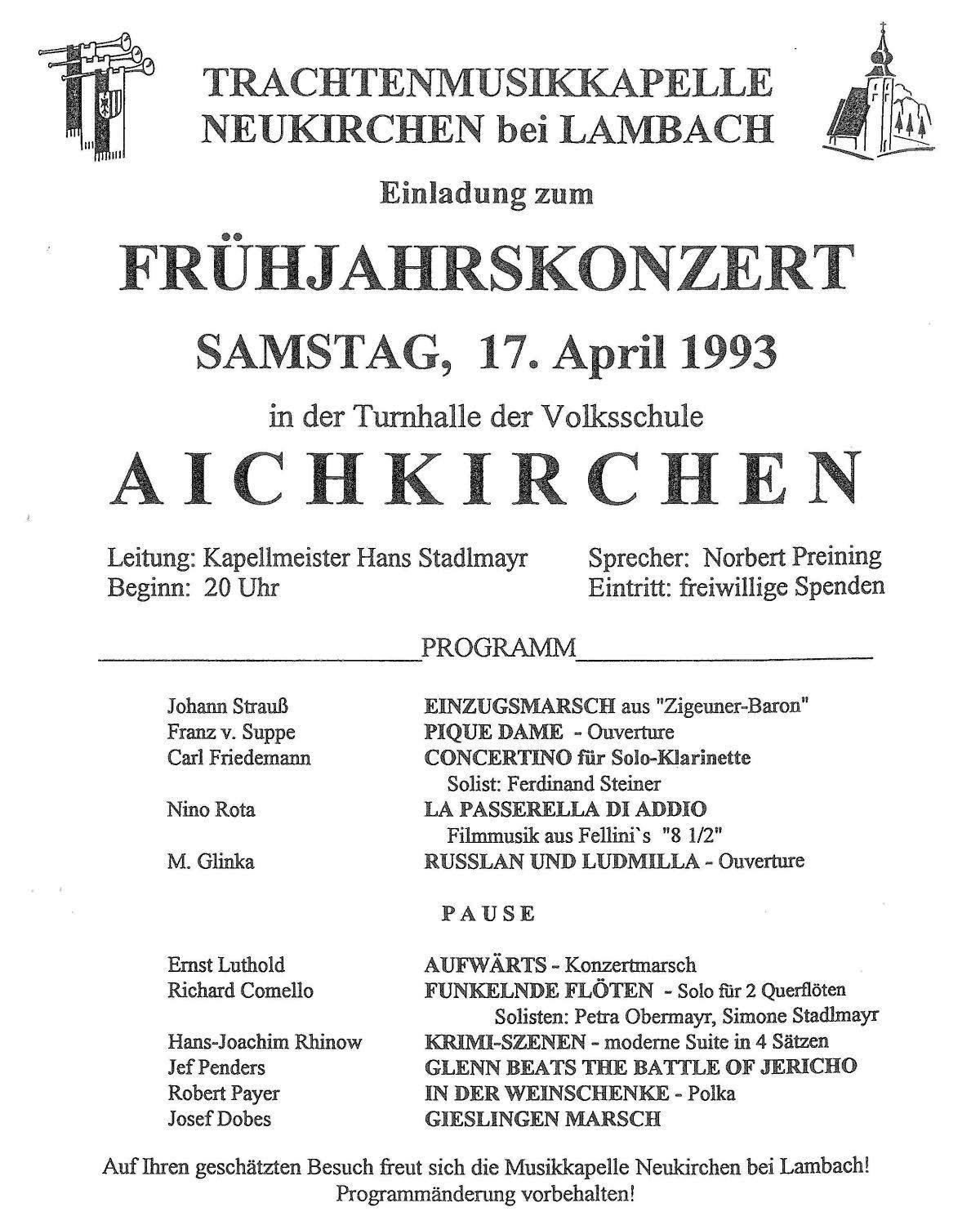 Frühjahrskonzert 1993