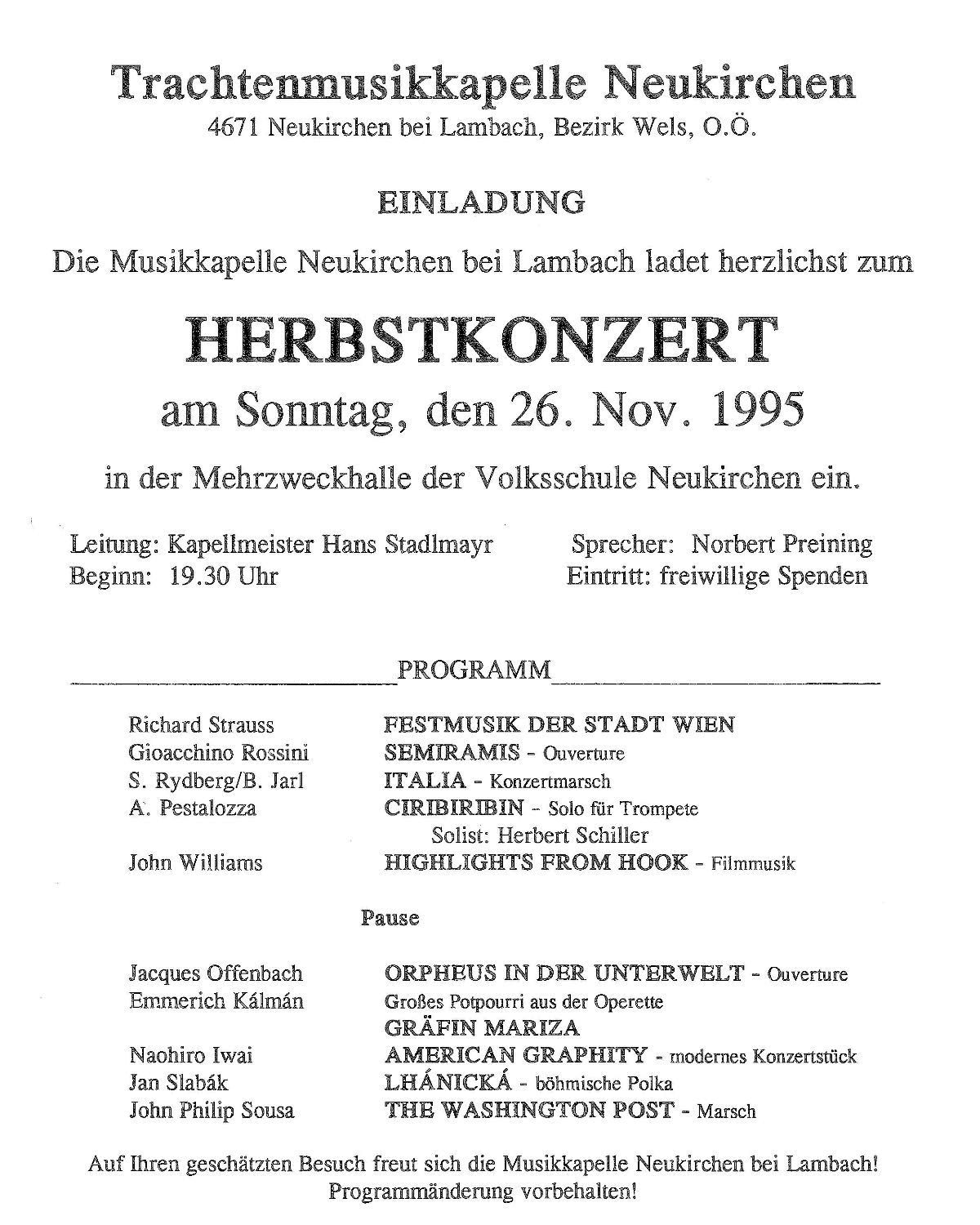 Herbstkonzert 1995
