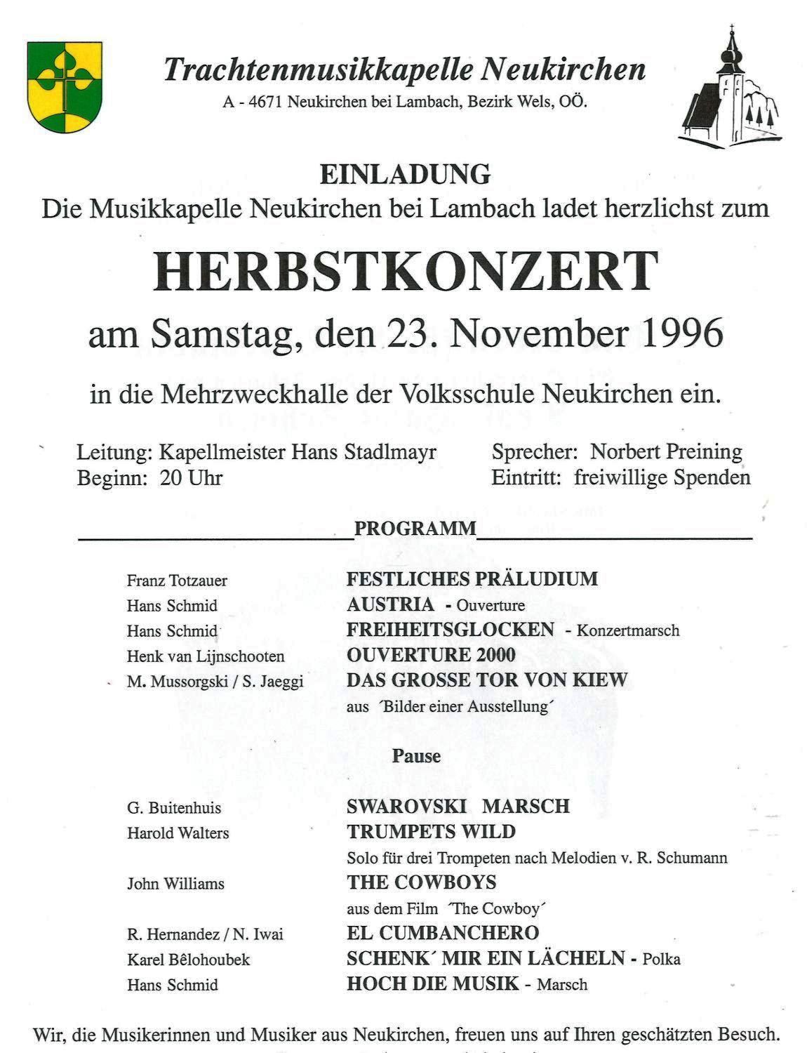 Herbstkonzert 1996