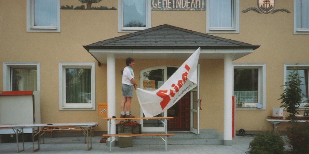 Open Air Frueschoppen in Aichkirchen 1997 - Aufbau
