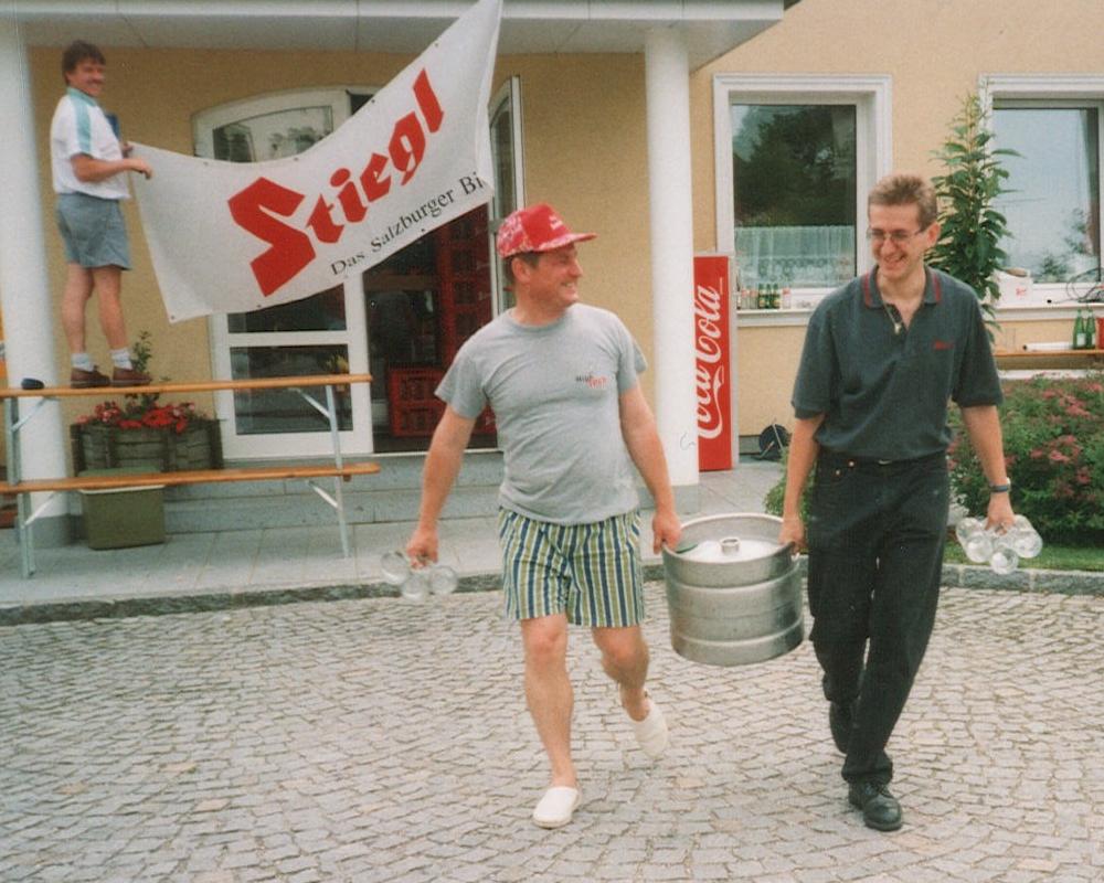 Open Air Frueschoppen in Aichkirchen 1997 - Aufbau
