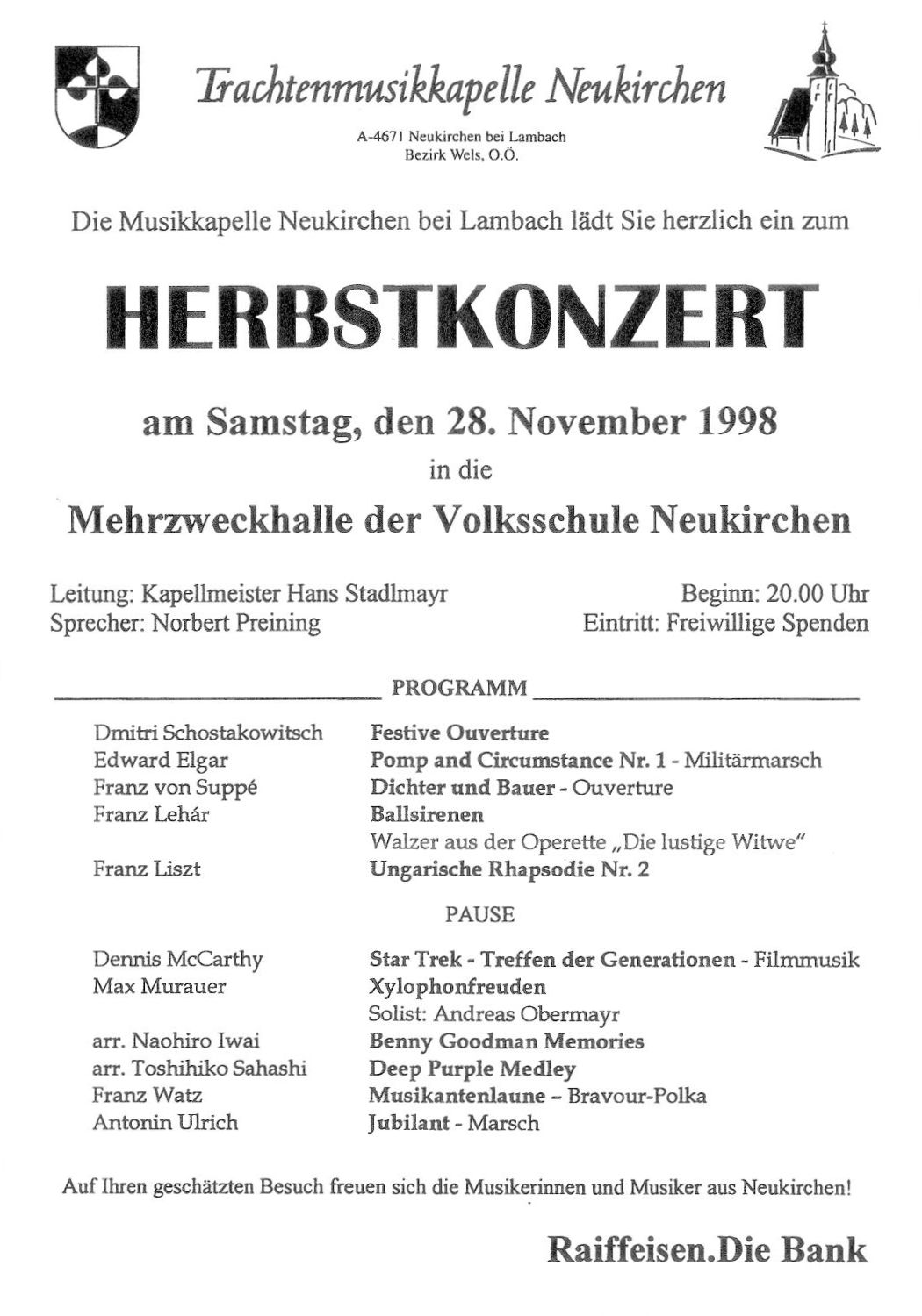 Herbstkonzert 1998