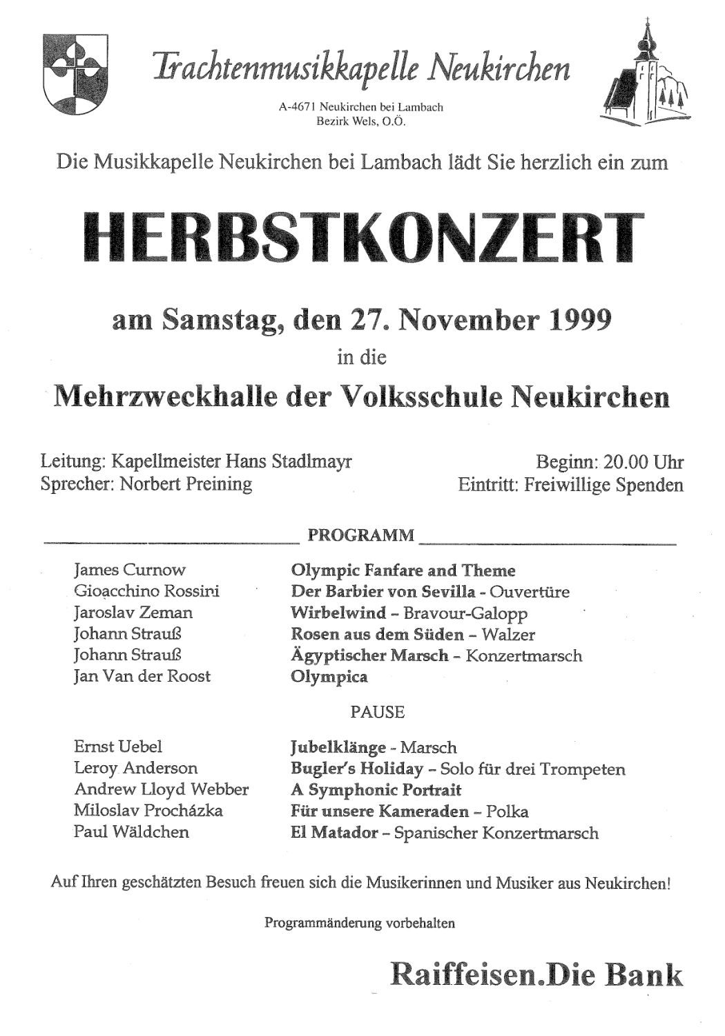 Herbstkonzert 1999