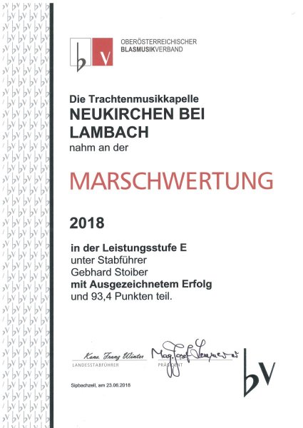 Marschwertung 2018 in Sipbachzell